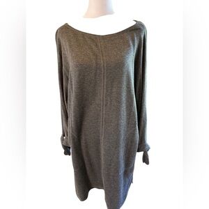 Max Studio Charcoal knit tunic dress 3/4 sleeves with ties Size Medium